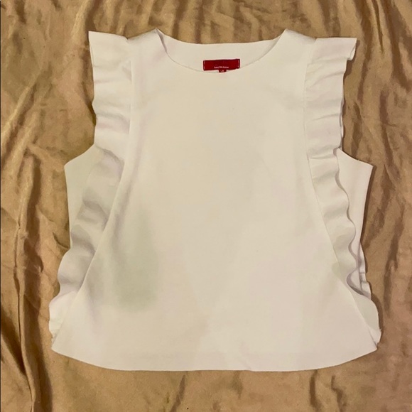White ruffled top-Saks Fifth Avenue - Picture 1 of 5